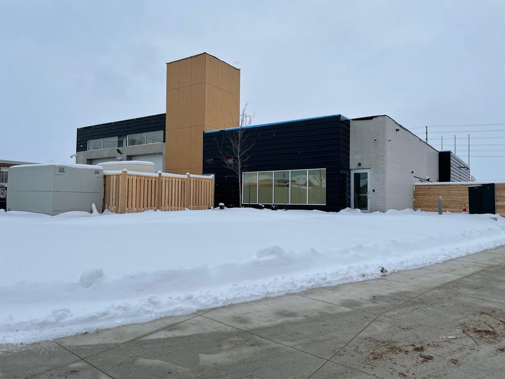 Fire station completed — front view